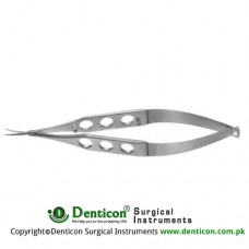 Stern-Gills Micro Scissor Curved - Sharp Tips - Extra Thin Stainless Steel, 11 cm - 4 1/2" Blade Size 10 mm 